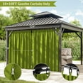 thumbnail image 3 of Pakunoda 10' X 6.5' Gazebo Universal Replacement Privacy 4-Panel Curtains, Waterproof Outdoor Curtains Grass Green Sidewall with Zipper for Patio Garden Backyard 10' X 10' Gazebo, Curtain Only, 3 of 8