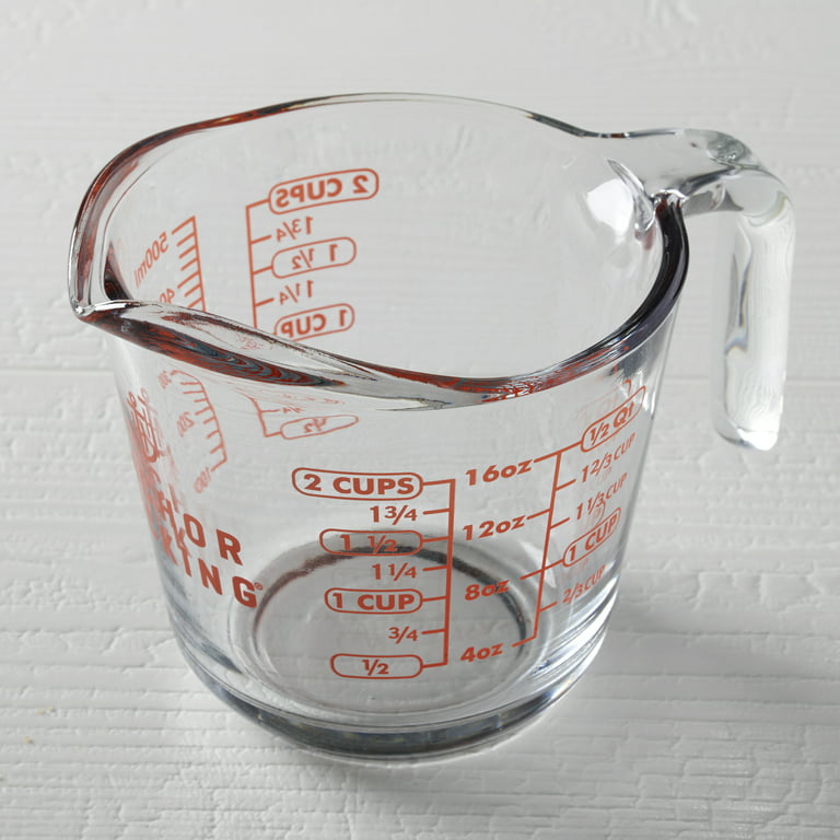 Anchor Hocking 2 Cup / 1/2 Quart Liquid Measuring Cup - Microwave Safe USA