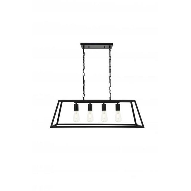 Living District LD4061D32BK Resolute 4 Light Black Ceiling Pendant
