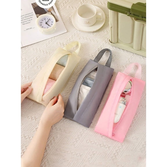 5PCS Travel Underwear Storage Bag Portable Panty Socks Organizer Bag Waterproof Luggage Packing Cubes With Handles Minimalist Makeup Bag,Beige