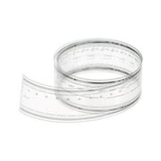 Uxcell Film Flexible Ruler 80cm 0.1mm Scale with R Angle & Width Lines PET Plastic Folding Straight Ruler