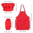 thumbnail image 2 of OULII 1Set Kids Apron Chef Hat Sleeves Red Dacron Role Play Cooking Baking Painting Decorating For Party, 2 of 5