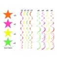 thumbnail image 5 of Dserhfy 40 Pcs Glow Paper Star Hanging Swirl Decoration Glow in The Dark Ceiling Streamer Fluorescent Neon Party Supplies for Wedding Birthday, 5 of 8