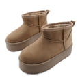 thumbnail image 3 of Glaze Women Winter Slip On Warm Fur Suede Snow Ankle Boots Slipper 2 Inch Sole, 3 of 6