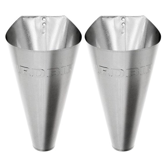 Poultry Restraining Cones 2-Pack - Medium Galvanized Steel - Chicken, Pheasant, Quail Processing - Durable Butcher Cones for Backyard Farmers