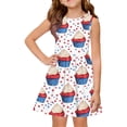 thumbnail image 2 of CCRFTGI 4th of July Dresses for Kids Girls Size 10-12 Cute American Flag ice cream Stars A-Line Dress Patriotic Sleeveless Girls Clothes Red White and Blue Summer Dresses Light Blue 7-8 Years, 2 of 8