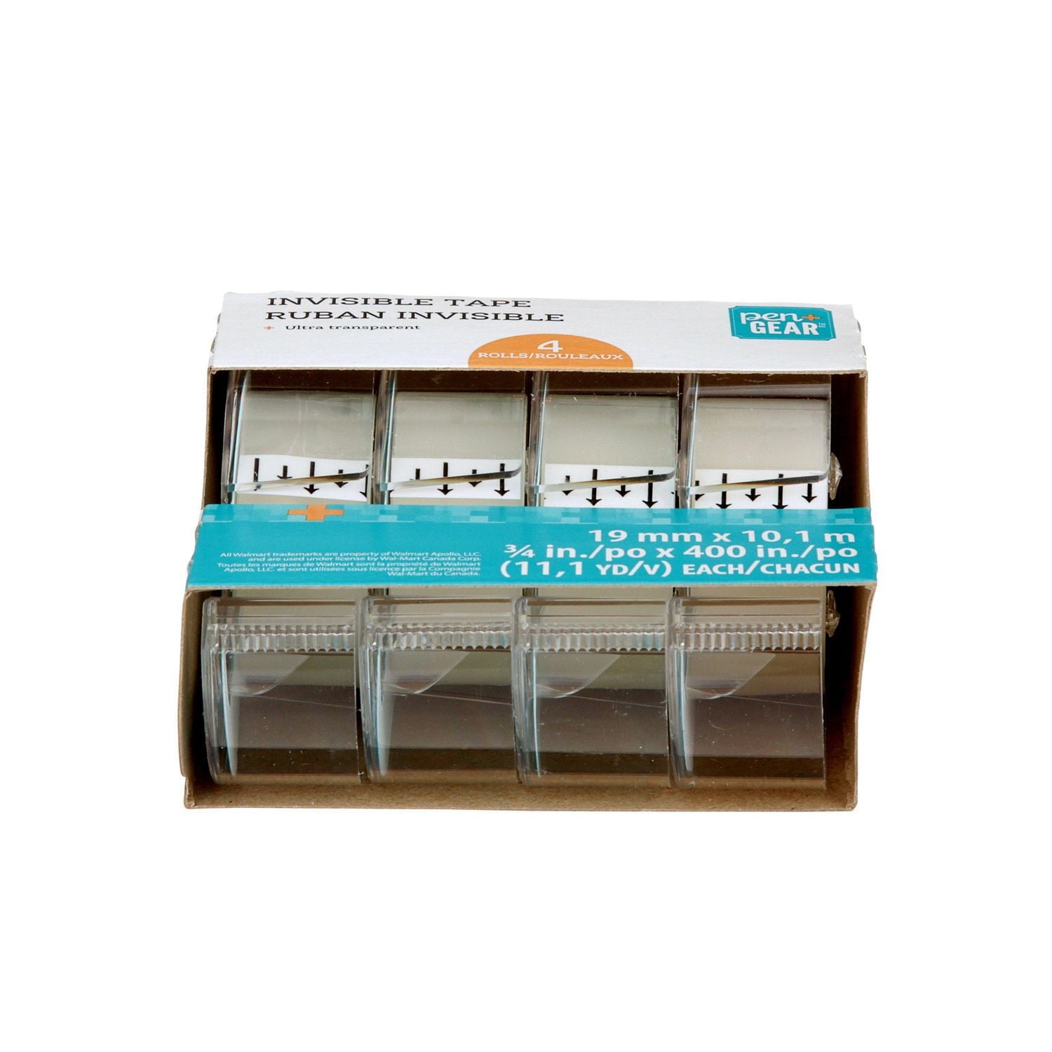 PEN+GEAR Invisible Tape, WM-ID3411C4-C, .75 in x 400 in (19 mm x 10.1 m), 4 per pack