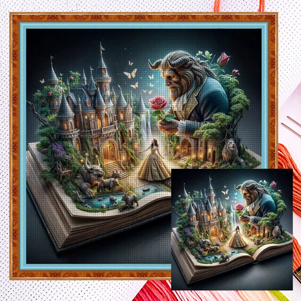 Kit Punto Cruz Libro Contado Hilo Algodón Ecológico Bordado 11CT 50x50cm