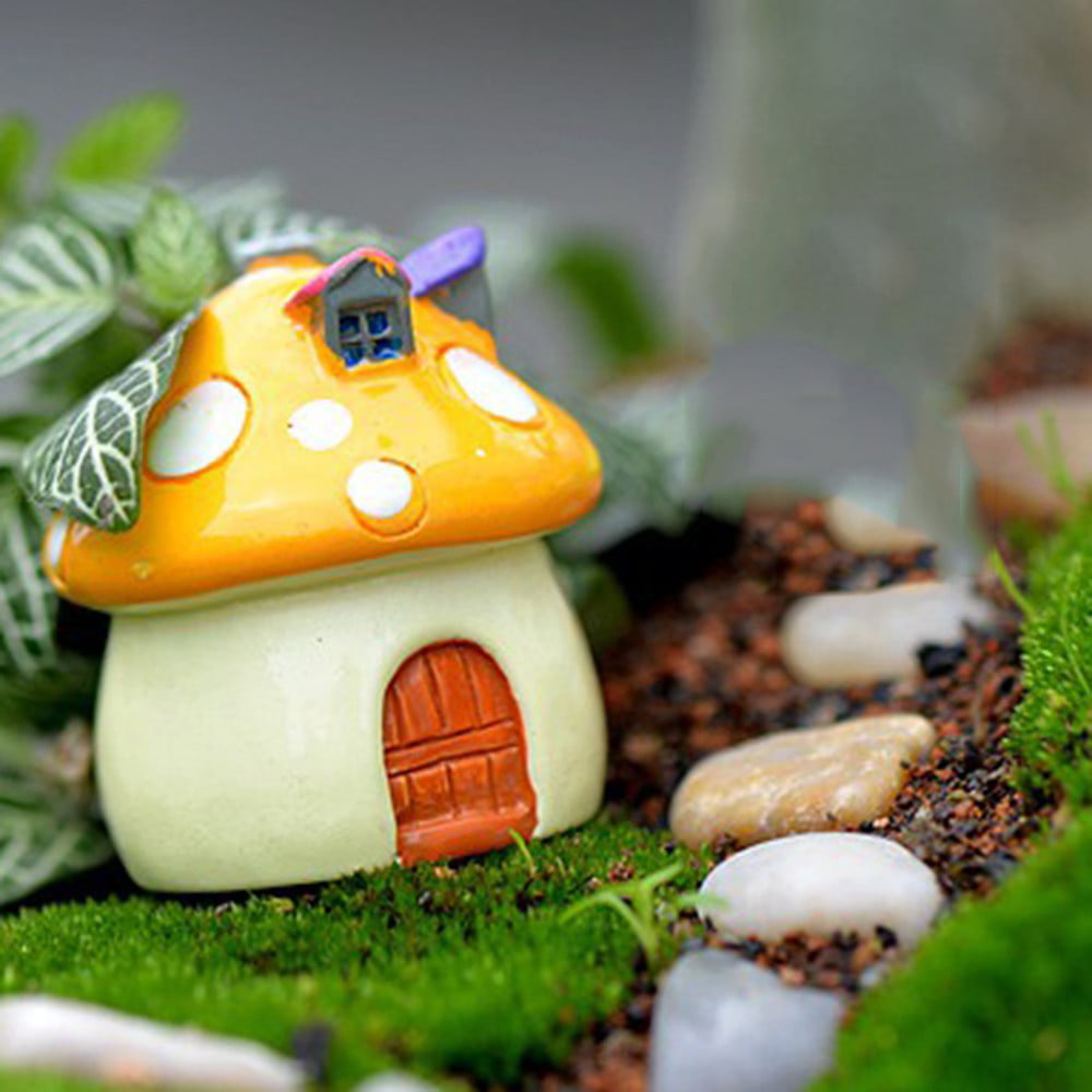 3 Size Mushroom Miniature Garden Ornament DIY Craft Pot Fairy Dollhouse DecorFJJ 
