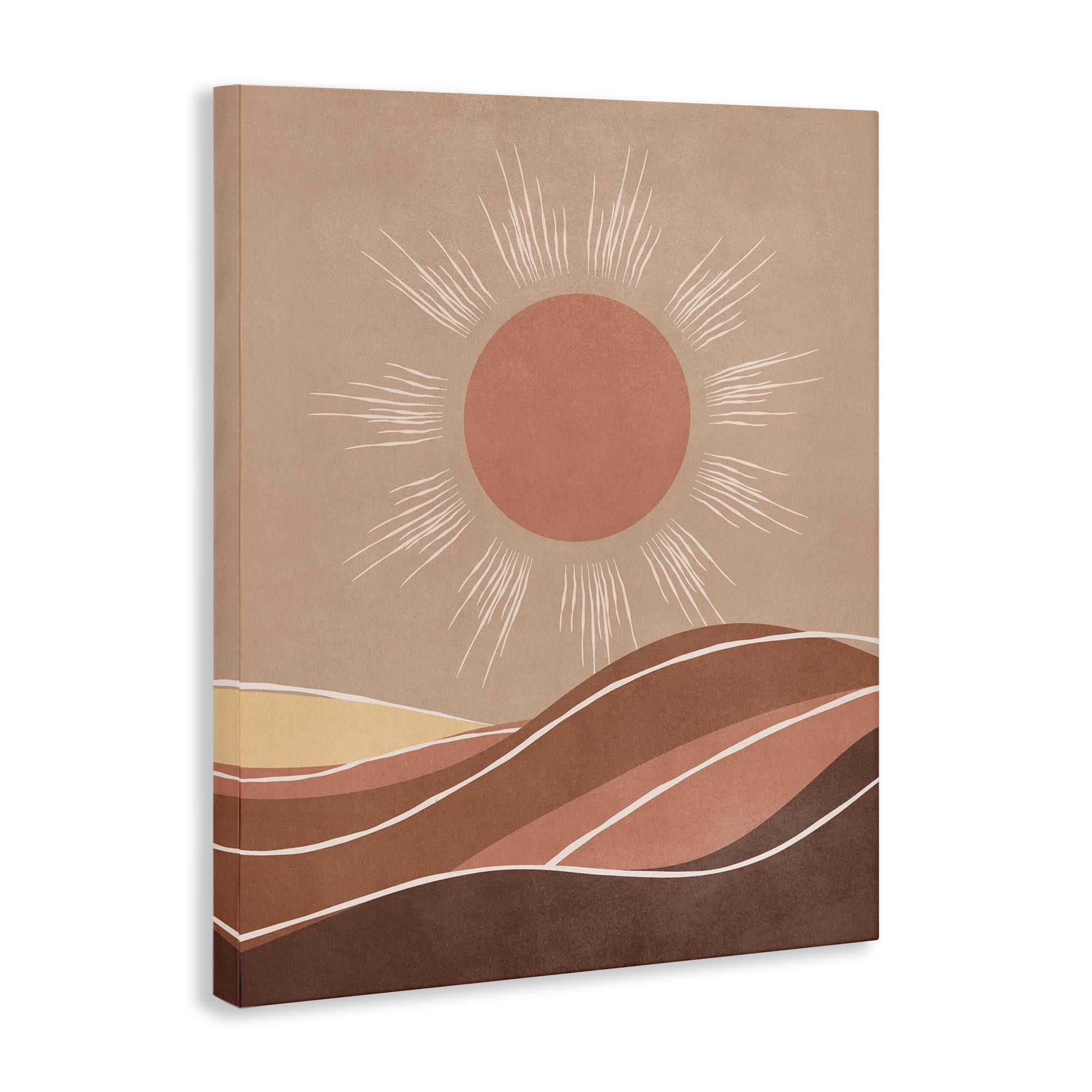 Stupell Industries Boho Sun over Desert Landscape & Nature Painting Wrapped Canvas Art Print Wall Art, 24 x 30