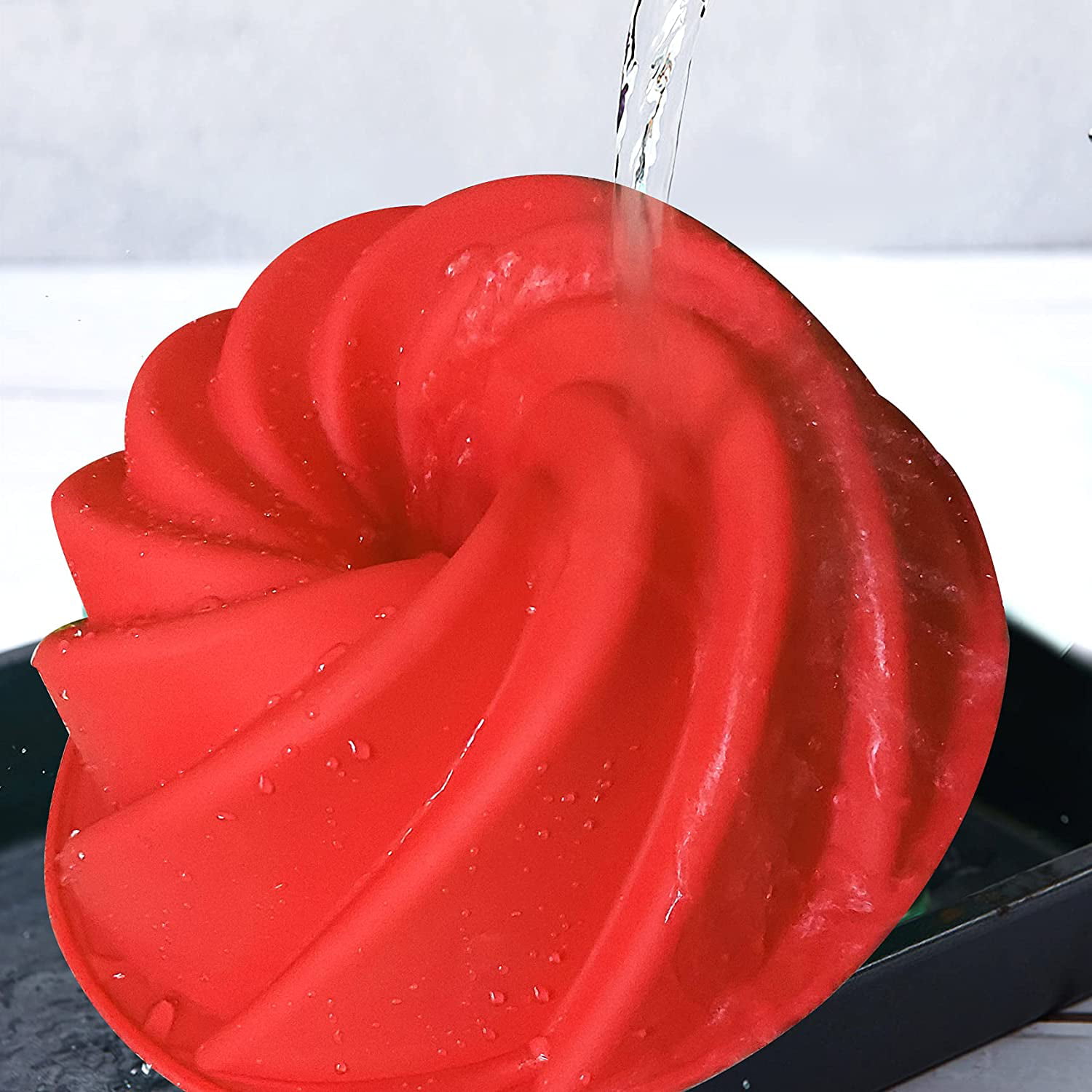  SILIVO 9 Inch Silicone Bunt Cake Pans (2 Pack) - 10