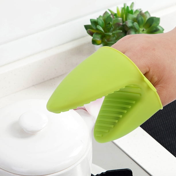 Guante de cocina Jadeshay Resistente al calor antideslizante silicona rojo verde rosa azul Naranja
