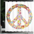 thumbnail image 4 of Ambesonne Hippie Shower Curtain, Floral Peace, 69"Wx84"L, Multicolor, 4 of 5