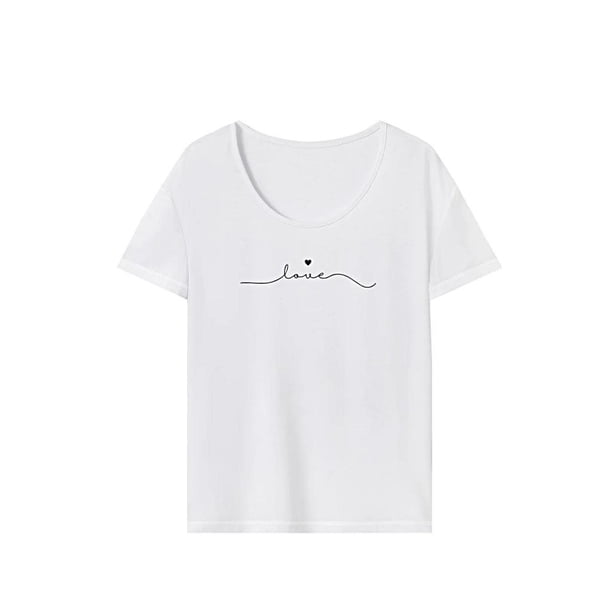 Camiseta para mujer con cuello redondo, ropa deportiva, camiseta básica suave para uso diario y vacaciones SG