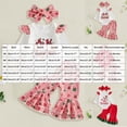 thumbnail image 4 of Faraee Newborn Baby Girl My 1st Christmas Outfit Ruffle Long Sleeve Romper Plaid Print Flare Pants Headband 3Pcs Xmas Clothes Set 0 3 6 9 12 18 Months,Pink, 4 of 4
