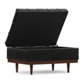 thumbnail image 5 of Mariah 34" Wide Rectangle Coffee Table Storage Ottoman in Black PU faux leather, 5 of 14