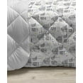 thumbnail image 3 of Tribal Down Alternative Comforter, Minimalist Square Shapes Along Retro Effects Forming Modern Rectangle Elements, Microfiber Quilt for All Season, 5 Sizes, Black and White, by Ambesonne, 3 of 3