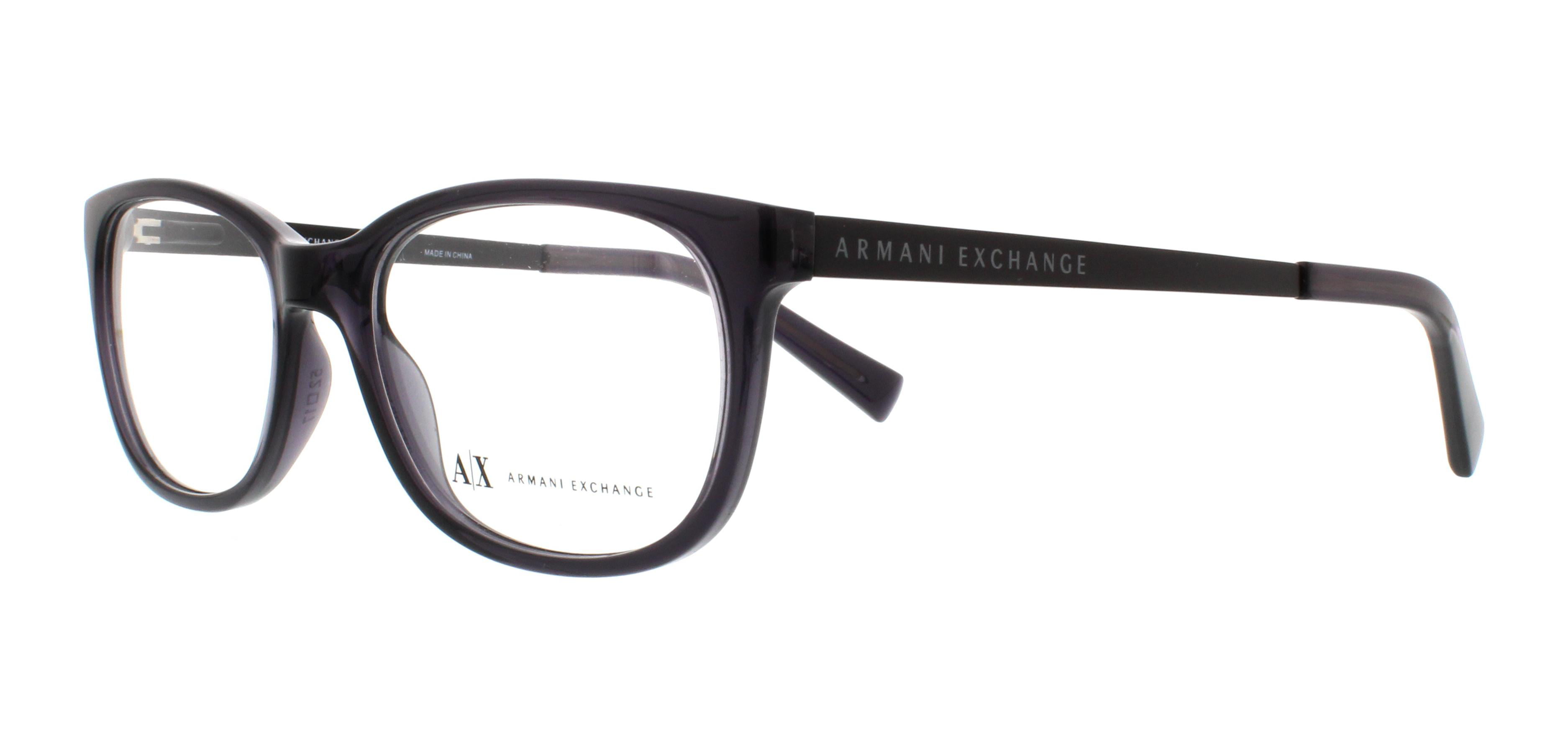 ARMANI EXCHANGE Eyeglasses AX 3005 8005 Black Transparent 52MM 