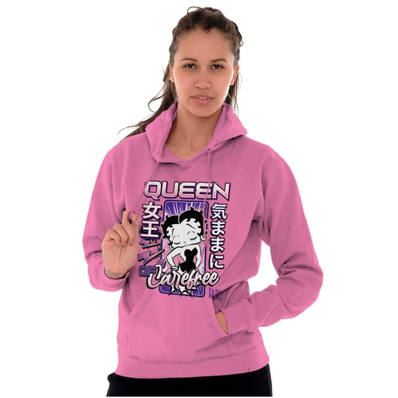 Kanji Betty Boop Queen of Carefree Hoodie Sweatshirt Women Brisco Brands 2X