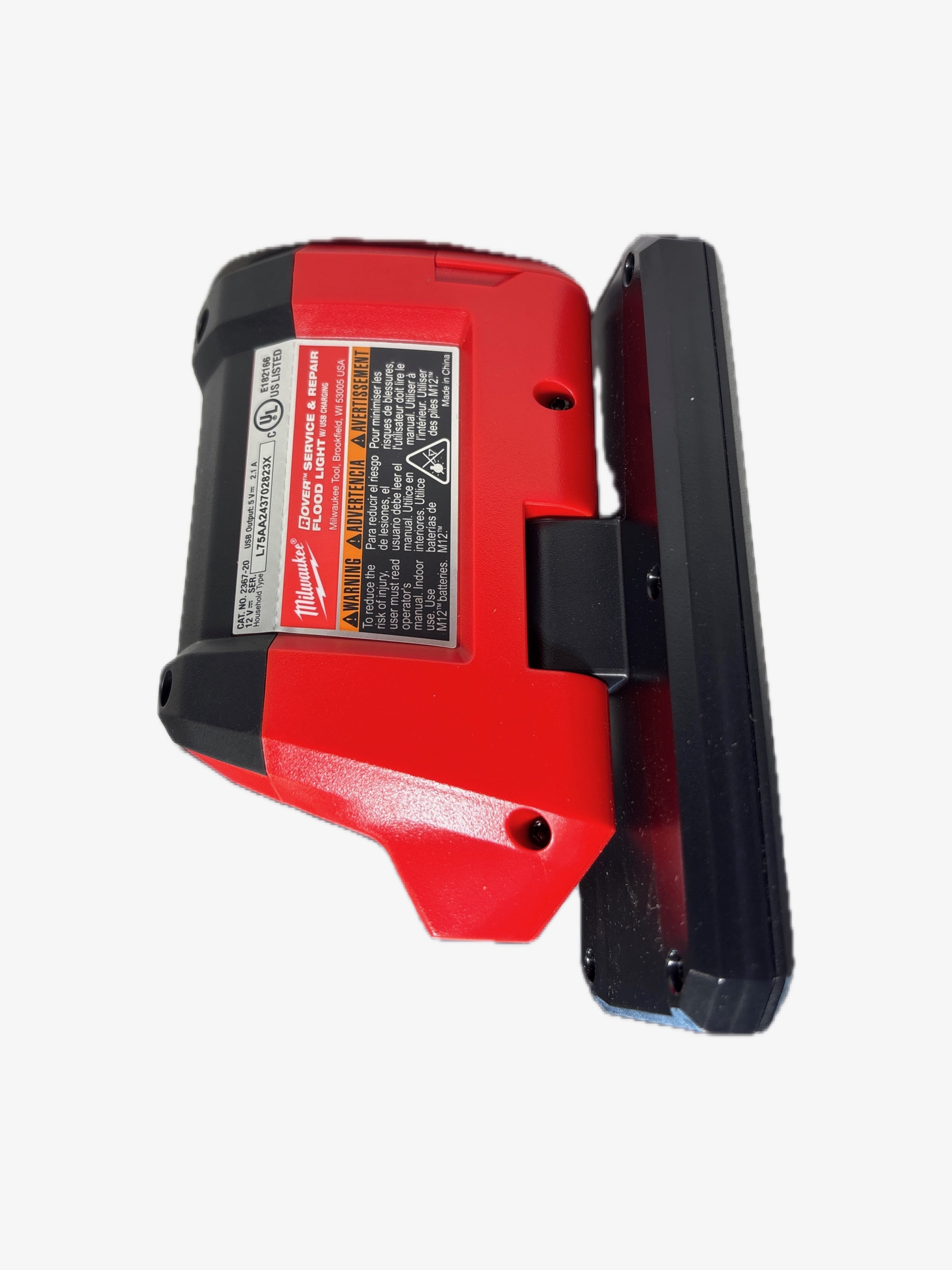 Milwaukee M12 ROVER Flood Light with USB Charging, 700 Lumens Cordless LED Work Light, Magnetic Mount, Pivoting Head, IP54 Rated (2367-20) (Bare Tool)