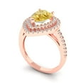 thumbnail image 2 of Halo Engagement Ring for Women - 2.48ct Natural Citrine in 14K Rose Gold Promise Ring, 2 of 6
