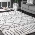 thumbnail image 1 of nuLOOM Soft And Plush Geometric Drawings Shag Area Rugs, 8` x 10`, Grey, 1 of 5