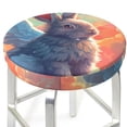 thumbnail image 3 of Honeii Sunshine Winged Rabbit Bar Stool Covers – Perfect Fit for 12" to 14" Round Stools, Crease-Resistant, Stretchy, Washable & Dustproof Seat Slipcovers-14 inch, 3 of 7