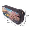 thumbnail image 3 of Vsdgher Cherry Blossoms Print Pen Case Leather Pencil Pouch Markers Holder Big Capacity Bag with Zippered Pocket for Stationery Tool, 3 of 6