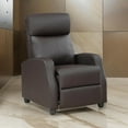 thumbnail image 2 of Jiana 35 Inch Push Back Recliner Chair- Brown Faux Leather- Solid Wood, 2 of 6