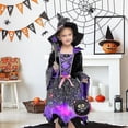 thumbnail image 3 of Disfraz de bruja de Halloween para niños, conjunto de disfraz de bruja, disfraz de Halloween con accesorios para niñas, 3 of 5