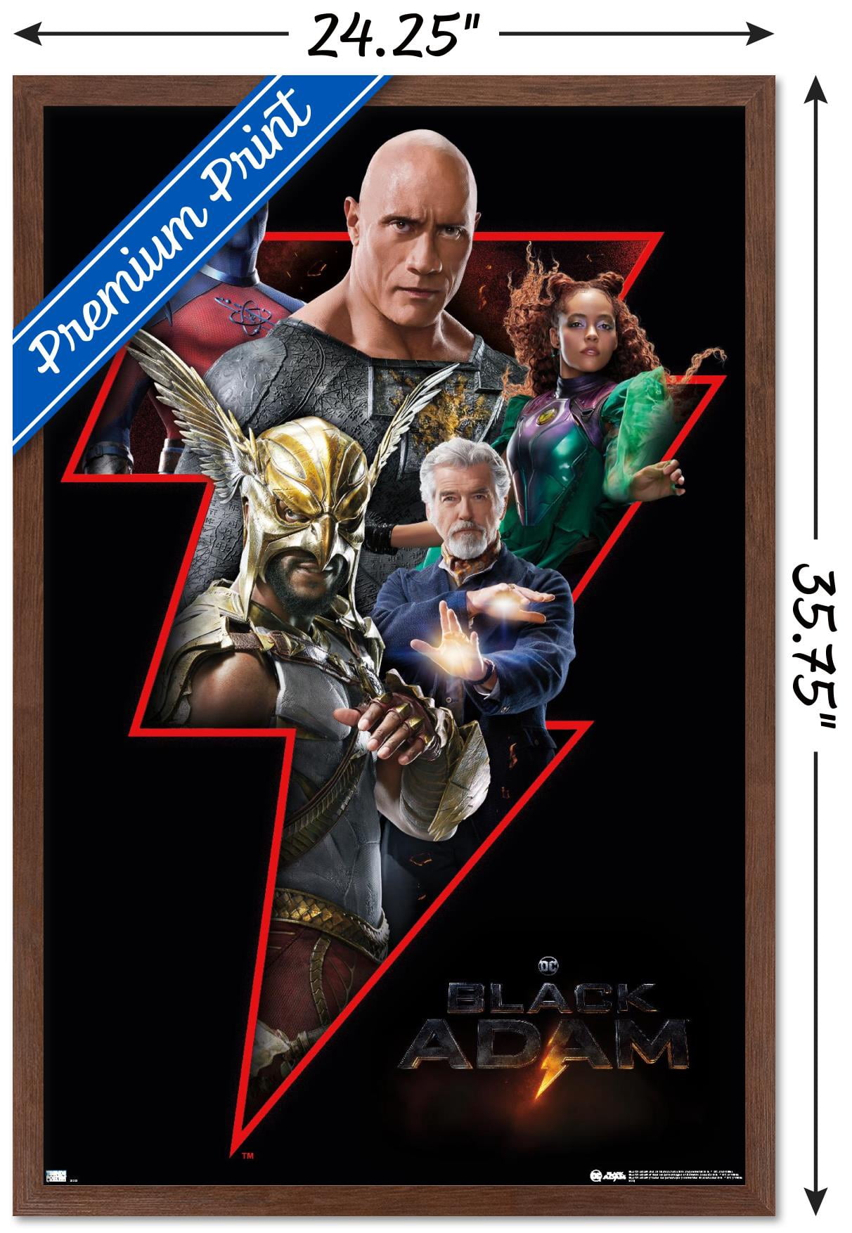 DC Comics Movie Black Adam - Group Wall Poster, 22.375" x 34" Framed