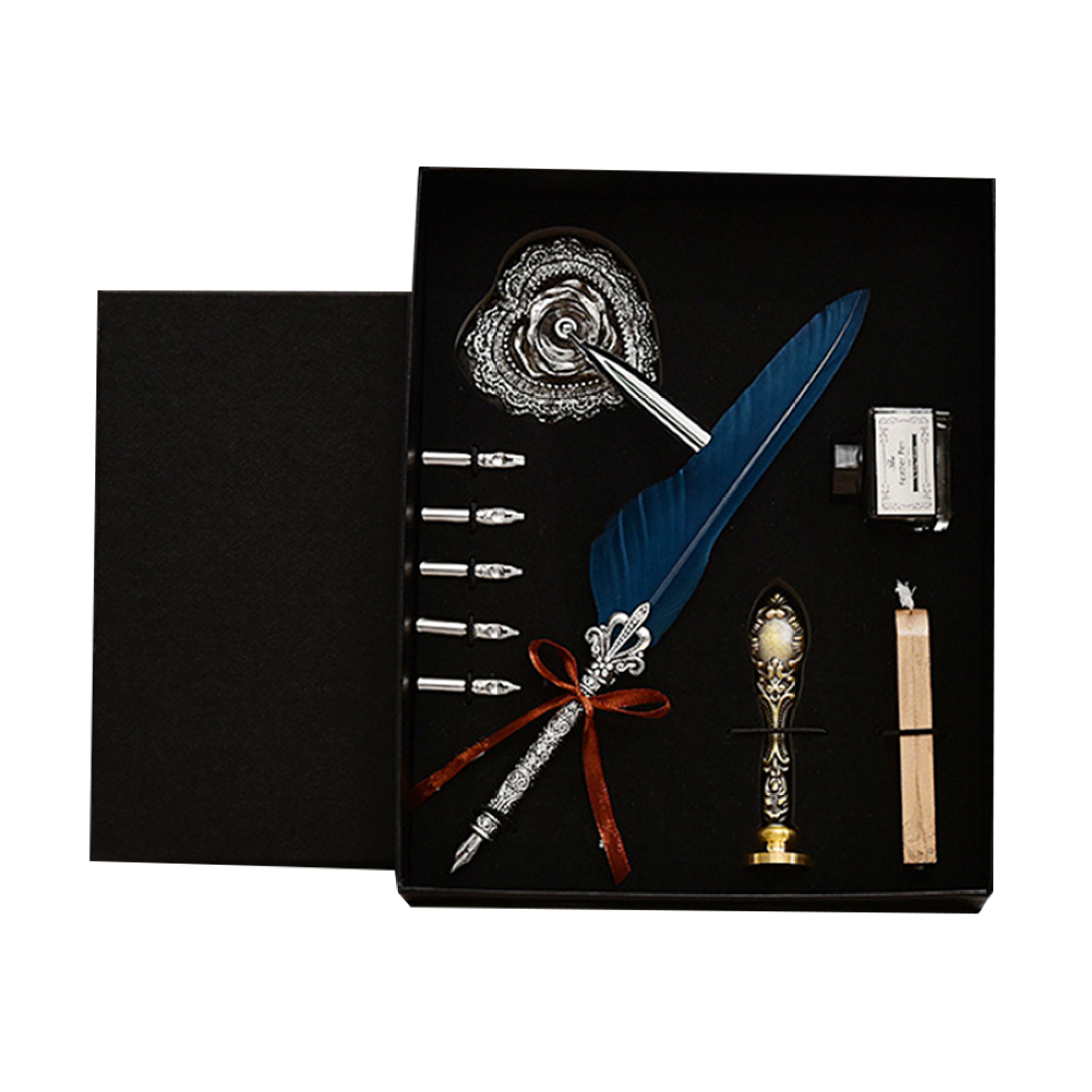 EUBUY Quill Pen Writing Feather Pen Dip Calligraphy Pen Set with Heart ...