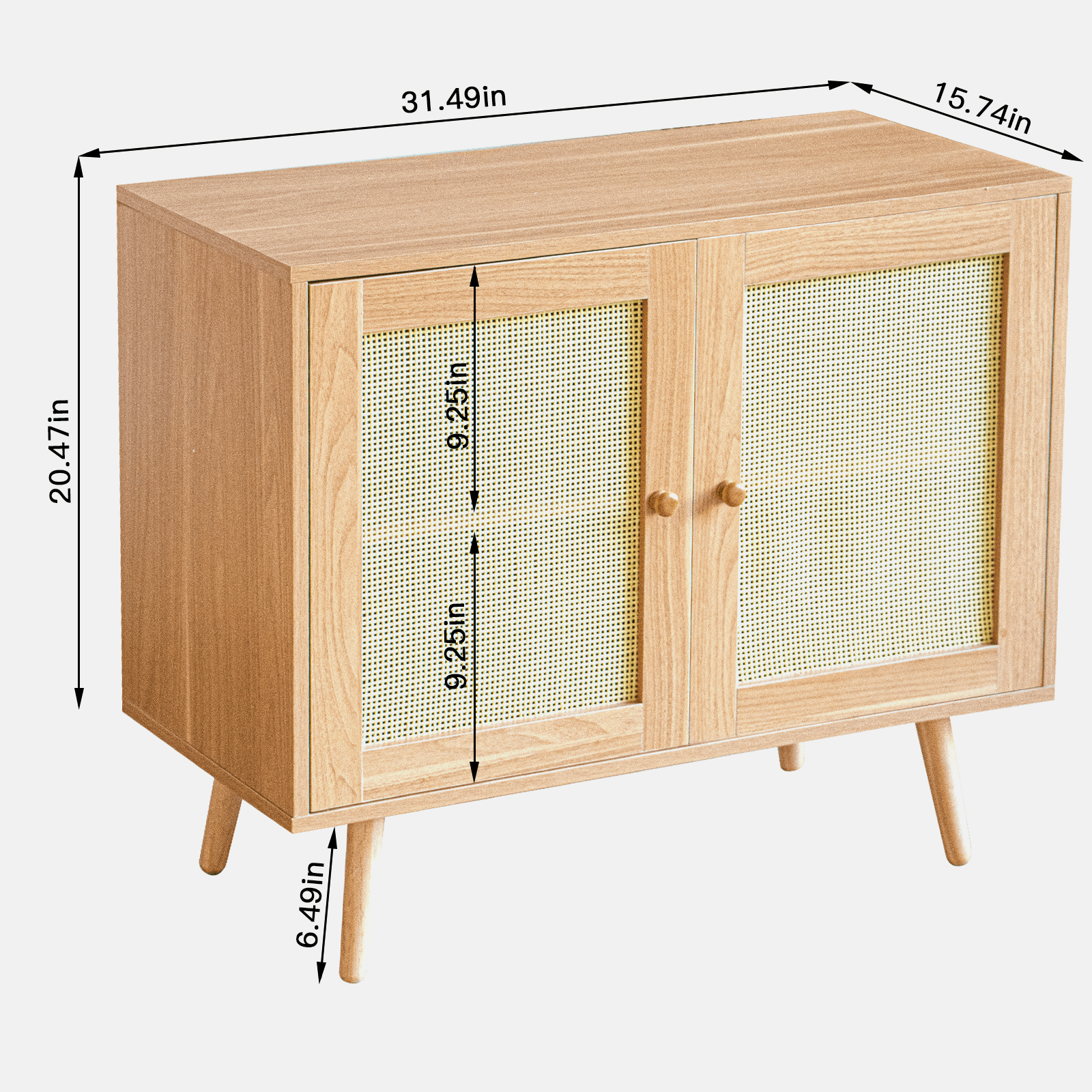 YYAo Mid-Century Buffet Sideboard Cabinets, Entryway Chest Kitchen Storage Cabinet for Dining Room, Living Room, Kitchen, Natural