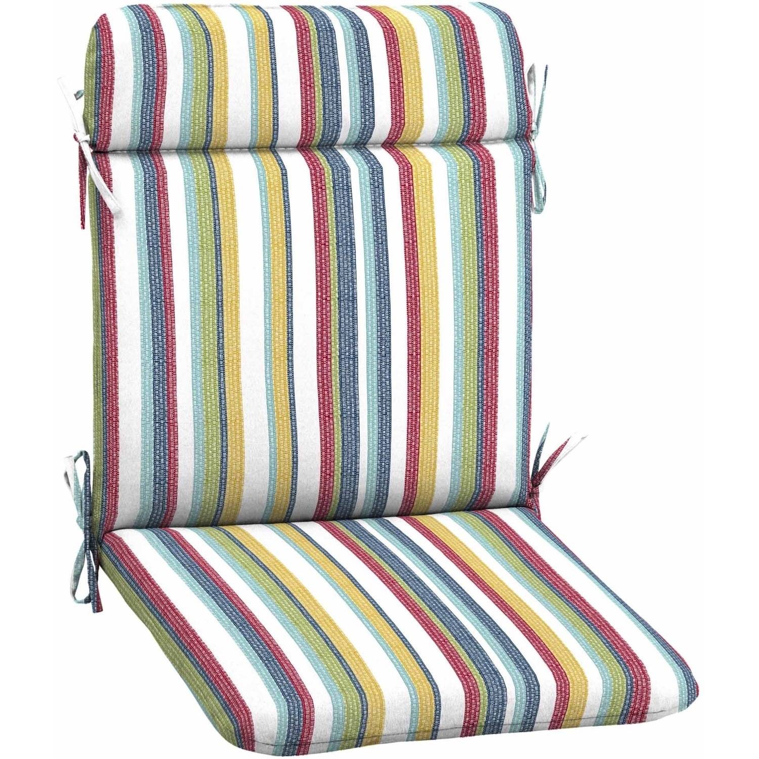 Mainstays Outdoor Patio Mid Back Chair Cushion, Multiple Patterns
