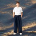 thumbnail image 2 of XFeng Men Drawstring Wide Leg Jogger Pants Convertible Trousers, 2 of 4