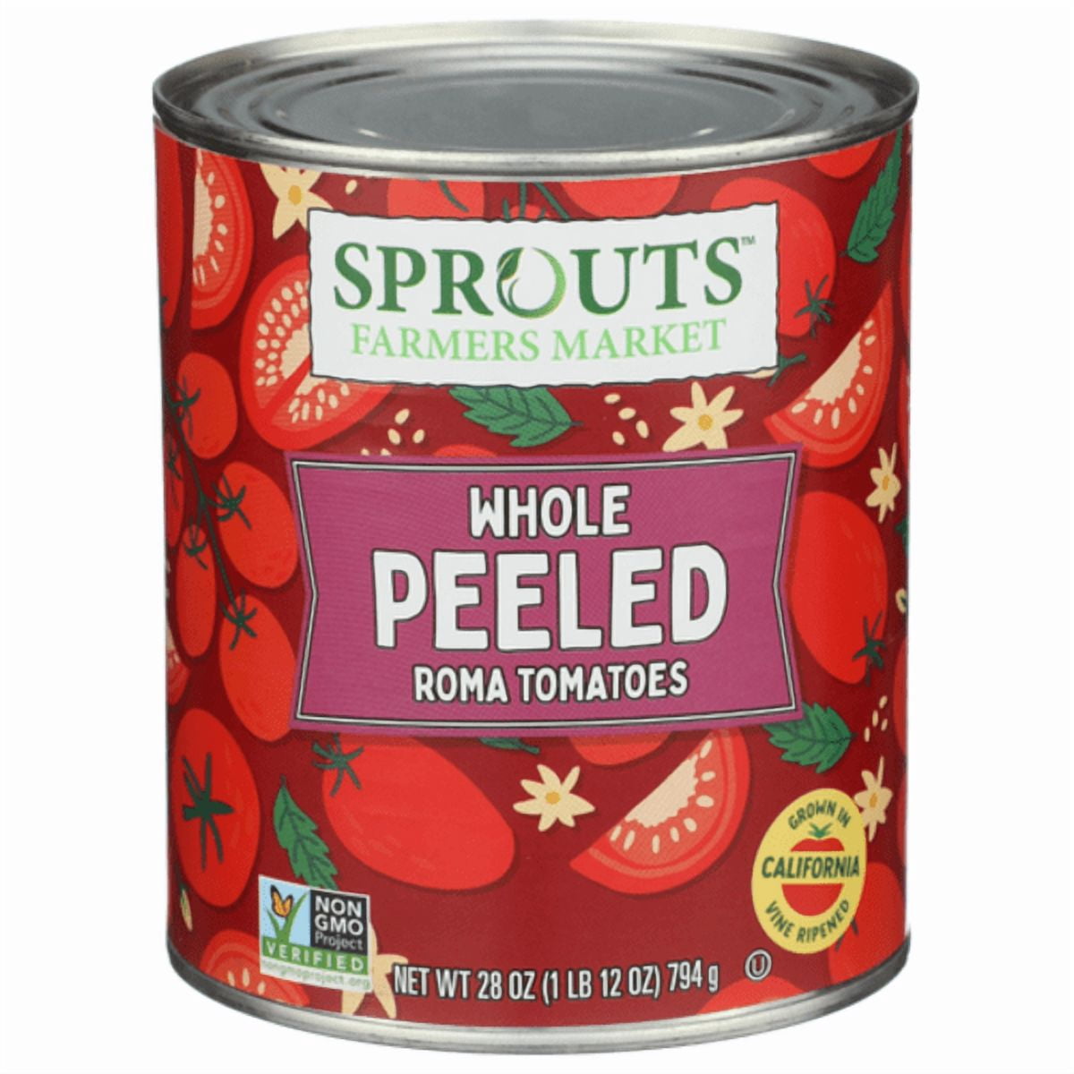 Sprouts Whole Peeled Tomatoes 28 oz (Pack of 3)