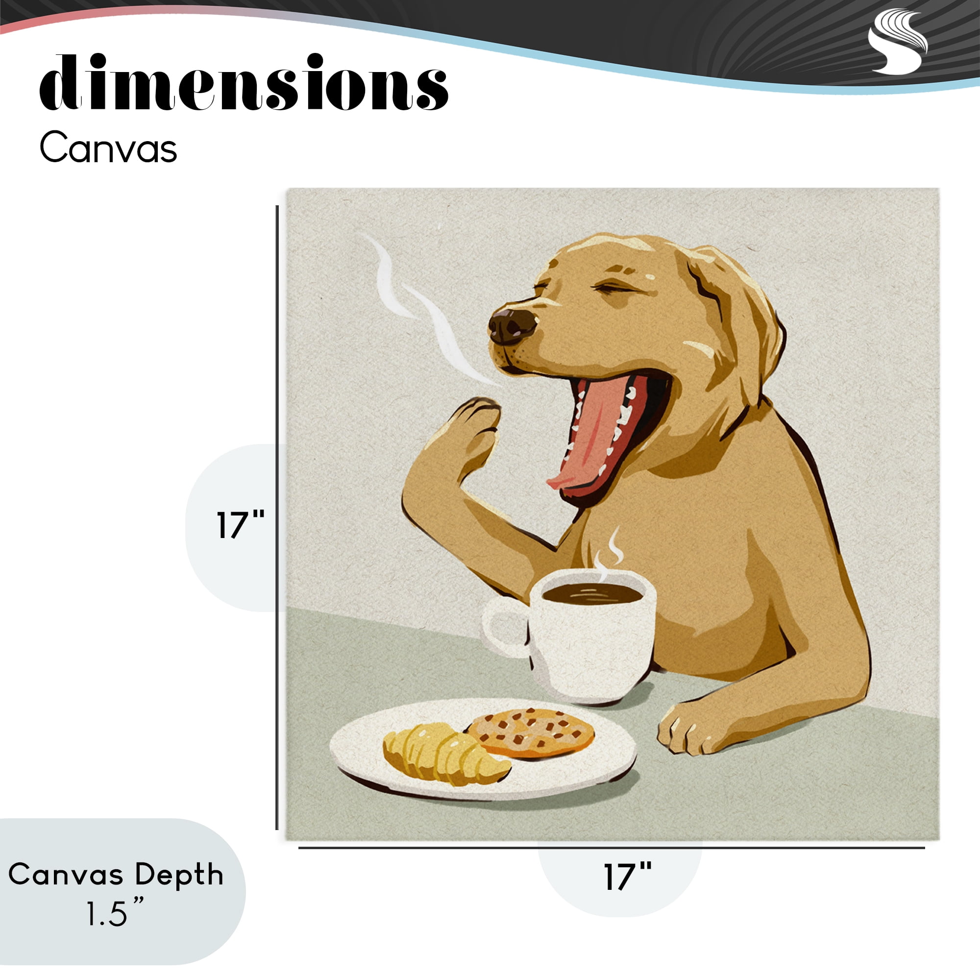 Stupell Industries Yawning Dog Morning Coffee Canvas Wall Art, design by Ziwei Li
