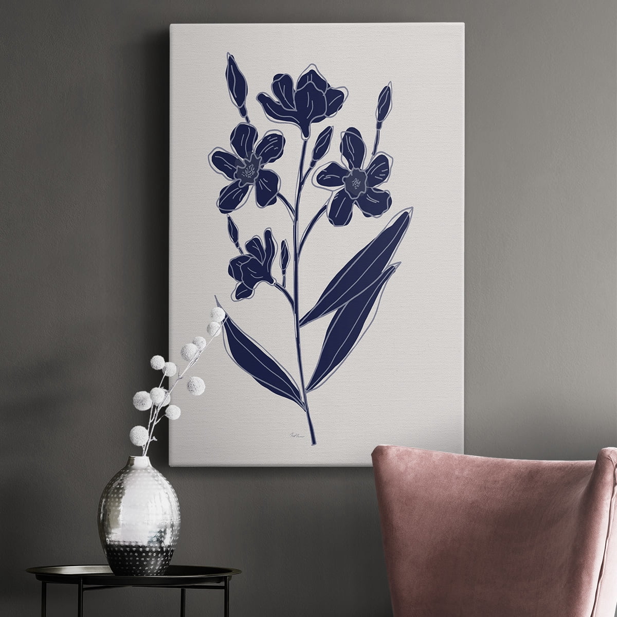 Indigo Botanical Study I Premium Gallery Wrapped Canvas - Ready to Hang