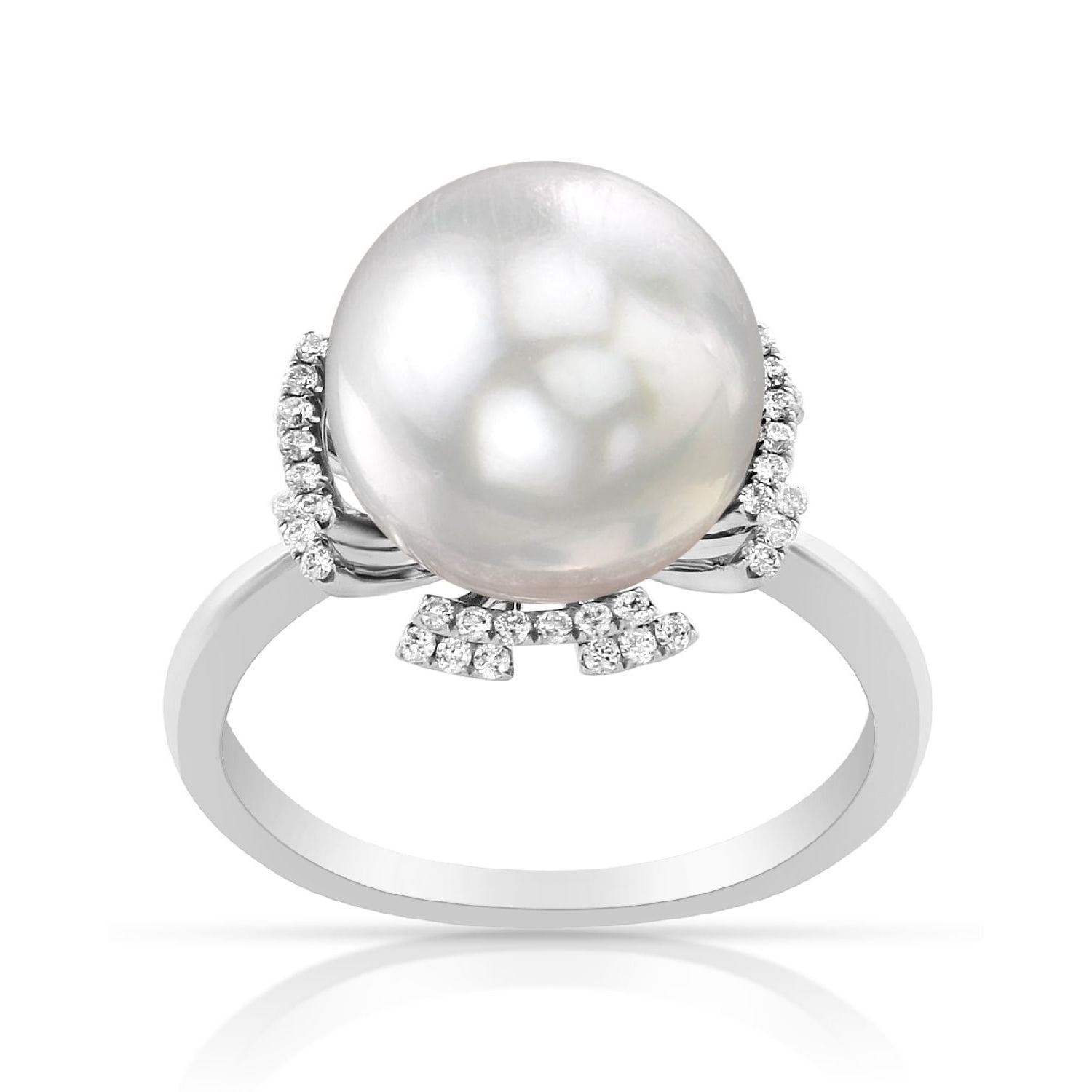 Radiance Pearl 14k Gold White South Sea Pearl and 1 6ct TDW Diamond Ring (G-H, SI1-SI2) by Overstock