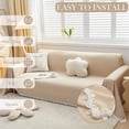 thumbnail image 2 of Beige Chenille Sofa Cover Dog Sofa Protector for L Shaped Kids, (71"X150", Ivory), 2 of 6