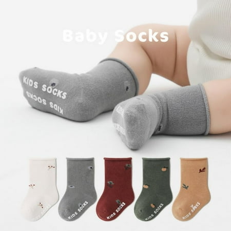 

Baozhu Spring KIds Middle Tube Walking Floor Sock 1 Pair Cartoon Thicken Warm Socks Baby Curling Leg Socks 0-5 Years