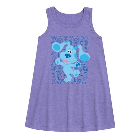 

Blue s Clues & You! - Blue Waves Hello - Toddler & Youth Girls A-line Dress