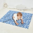 thumbnail image 2 of Blue White Butterfly Pattern Blanket,Comfortable Soft Flannel Throw Blanket,All Season,Warm Lightweight Blankets for Sofa Bed Couch Living Room Chair,30"x40", 2 of 4