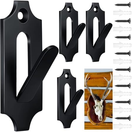 4 Pcs European Mount Skull Hanger Deer Skull Hooks Mount Bracket Wall Mount Deer Antler Mounting Kit