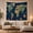 Global Icons, variant on Stylized World Map with Deep Representing Oceans, Mystical Fantasy for Space Lovers, Galaxy Room Decor, Christmas Gift, Tapestry Wall Hanging for Bedroom and Dorm