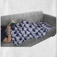 thumbnail image 6 of Whales Soft Flannel Fleece Blanket, Fun Loving Animals Dolphin and Whale Horizontally Arranged Motifs Pattern, Cozy Plush for Indoor and Outdoor Use, 50" x 60", Indigo and Baby Blue, by Ambesonne, 6 of 6