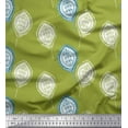 thumbnail image 1 of Soimoi Green Moss Georgette Fabric Artistic Leaves Print Fabric by the Yard 42 Inch Wide, 1 of 3