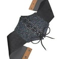 thumbnail image 4 of Xfvqtps Women Elastic Corset Waist Fine Glitter Belt Lace up Tied Corset Belts for Dress Halloween Black, 4 of 5