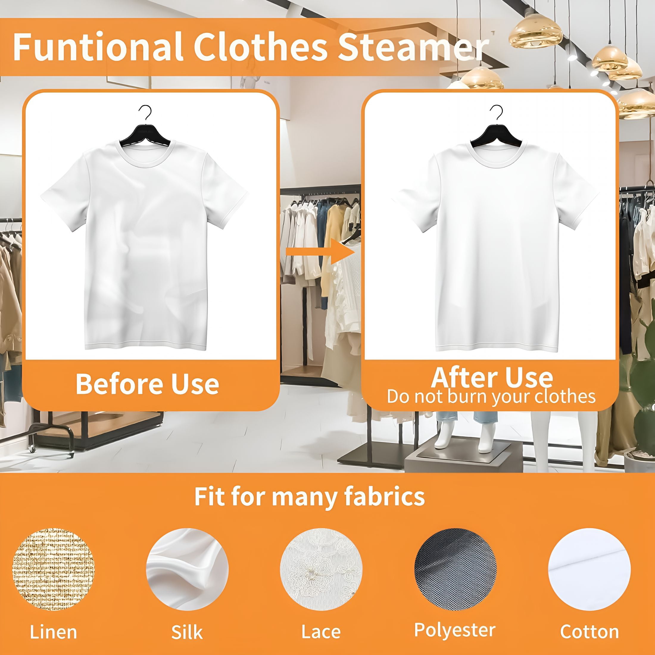 ACDANC Portable Handheld Steamer for Clothes,2-In-1 Ironing&Steaming,180° Rotatable Multi-Directional,Mini Travel Steamer,Suitable for Clothing of Most Sizes/Thickness for Dorm Room