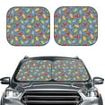 thumbnail image 2 of Goofa Fruit Ice Cream Pattern 2 Piece Car Windshield Sun Shade Foldable | Front Windshield Shade for Sun, Heat and UV Rays | Sunshade for Car Front Window-Medium, 2 of 7